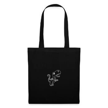Dino blanc - Sac en tissu - noir - Devant