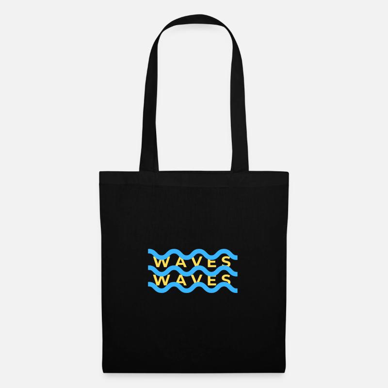 Waves Wellen Surferlook Design - Stoffbeutel - Schwarz