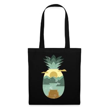 Vintage tropical fruit - pineapple - Tote Bag - black - Front
