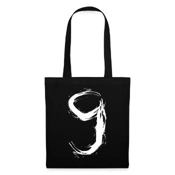 Number 9 number nine graphique vectoriel blanc - Sac en tissu - noir - Devant