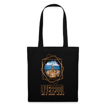 Liverpool Angleterre UK City Skyline Love Gold - Sac en tissu - noir - Devant