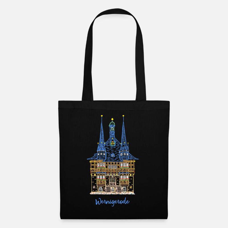 Wernigerode, historisches Rathaus, Ostdeutschland - Stoffbeutel - Schwarz