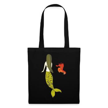 Mermaid date with seahorse - Tote Bag - black - Front
