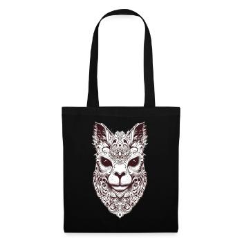 Faszinierende Katzenmaske in Tribal-Design - Stoffbeutel - Schwarz - Vorne