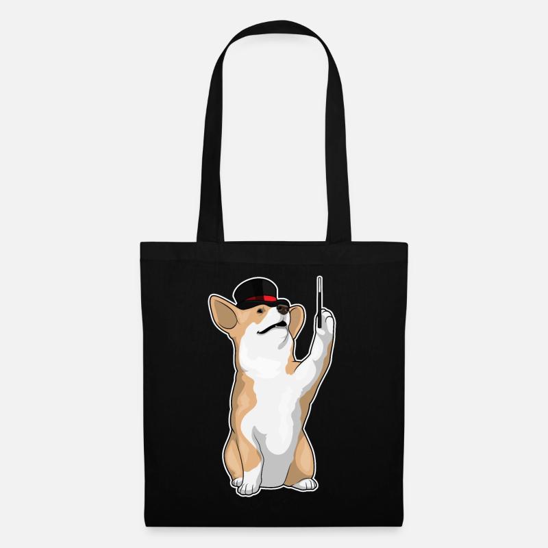 Corgi Zauberer Zauberstab - Stoffbeutel - Schwarz