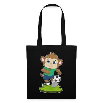 Joueur de football singe Soccer - Sac en tissu - noir - Devant