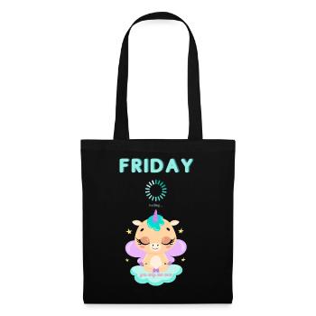 Vendredi chargement, vous ne vivez qu’une fois,Week-end - Sac en tissu - noir - Devant