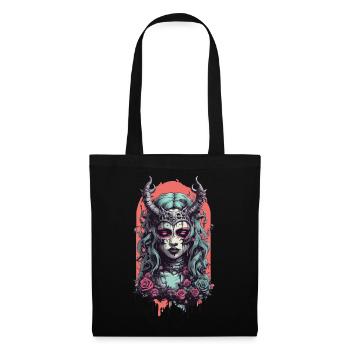 Gothic Dämon Okkult Magie Streetwear Design - Stoffbeutel - Schwarz - Vorne