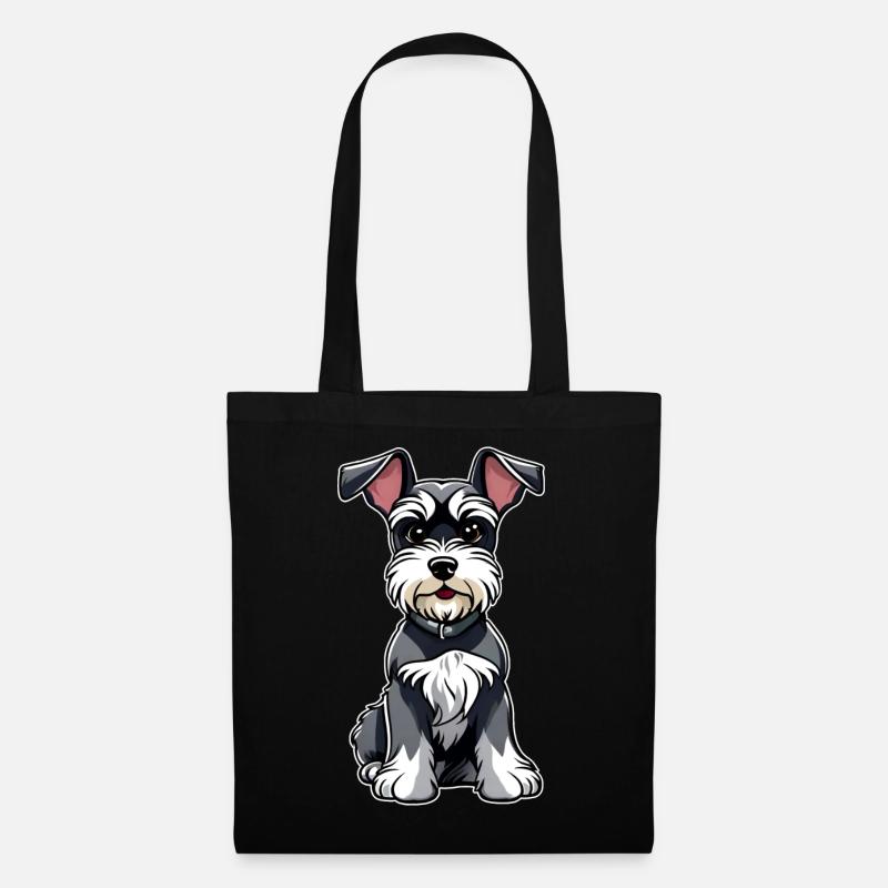 Mignon petit chien schnauzer - Sac en tissu - noir