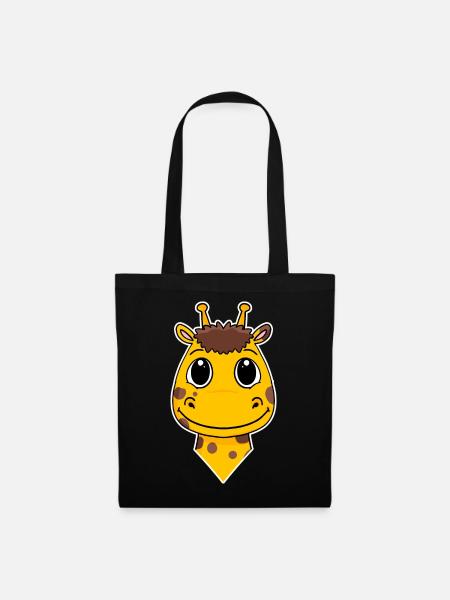 Giraffe Kopf - Stoffbeutel - Schwarz