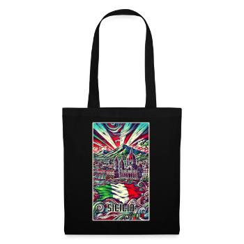 Sicile, Italie, design artistique - Sac en tissu - noir - Devant