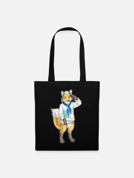 Fuchs Seemann Seemannsmütze - Stoffbeutel - Schwarz