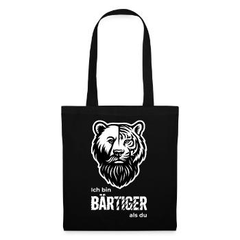 BEARDED Bear & Tiger Beard Pun - Tote Bag - black - Front
