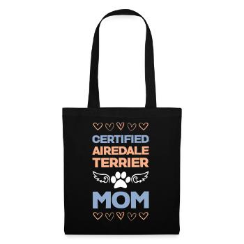 Maman Airedale Terrier - Sac en tissu - noir - Devant