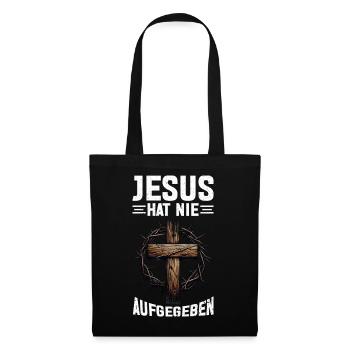 Jesus Hat Nie Aufgegeben Bibelleser Kirche - Stoffbeutel - Schwarz - Vorne