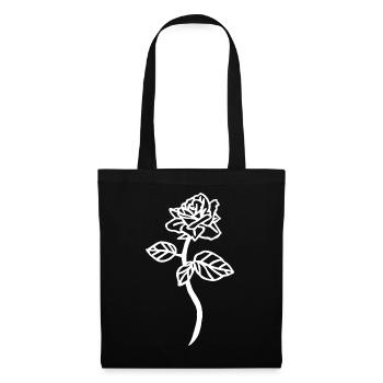 La rose blanche - Sac en tissu - noir - Devant