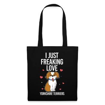 Ich liebe Yorkshire Terriers Motiv einfach - Stoffbeutel - Schwarz - Vorne