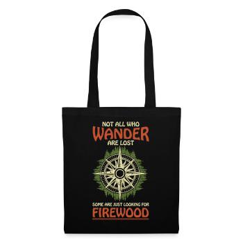 Wanderer Compass Forest Tee Outdoor Hiking - Tote Bag - black - Front