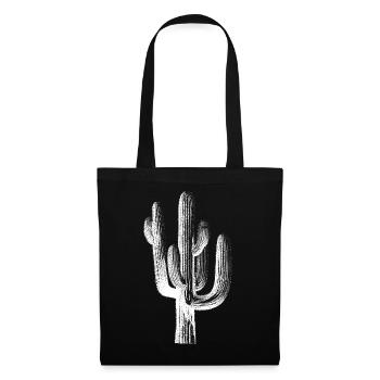 White Cactus Silhouette Desert Art - Tote Bag - black - Front