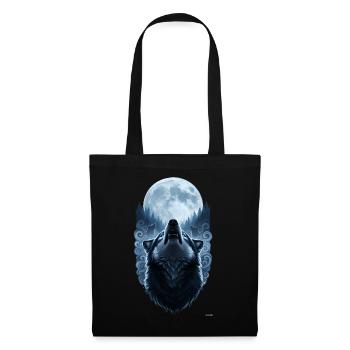Celtic Wolves Vollmond-Design. - Stoffbeutel - Schwarz - Vorne