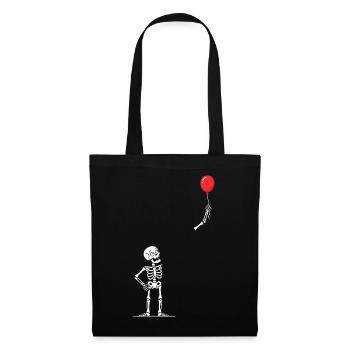 Ballon-Skelett Kunstmotiv - Stoffbeutel - Schwarz - Vorne