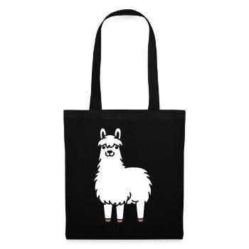 lama - Sac en tissu - noir - Devant
