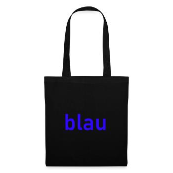 farbenfroh schwarz blau, schwarzes Shirt in blau - Stoffbeutel - Schwarz - Vorne