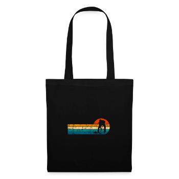 Eis Curling Curler Eisstockschießen Retro Geschenk - Stoffbeutel - Schwarz - Vorne