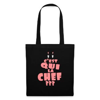 C'est qui la chef - Sac en tissu - noir - Devant