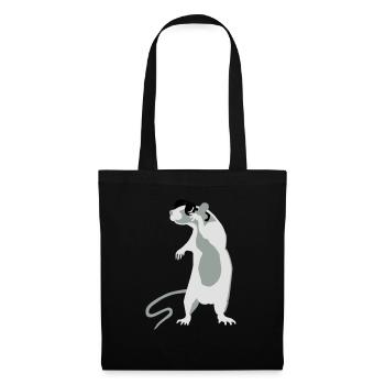 Rat avec des lunettes de soleil - Sac en tissu - noir - Devant