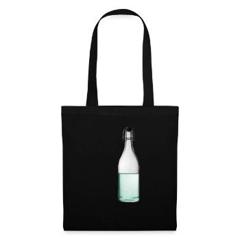 Bouteille d'eau bouteille liège - Sac en tissu - noir - Devant