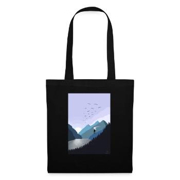 Lac au coucher du soleil - Sac en tissu - noir - Devant