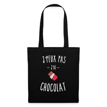 je peux pas j ai chocolat - humour - Sac en tissu - noir - Devant