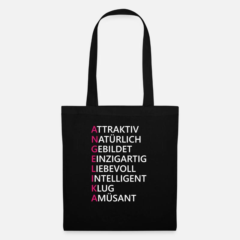 Angelika Name Geschenk - Stoffbeutel - Schwarz