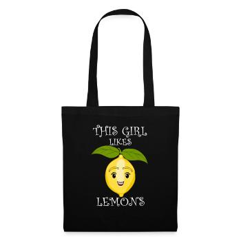 Girl Likes Lemons Lemonade Citrus Fruits - Tote Bag - black - Front
