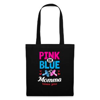 Maman rose ou bleue vous aime Gender Reveal Party - Sac en tissu - noir - Devant