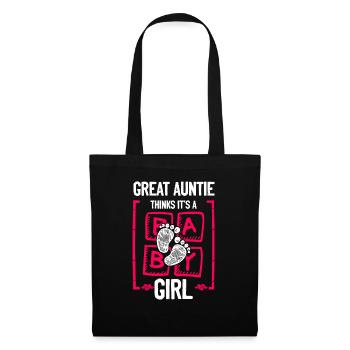 Great Auntie Thinks It's a Girl Gender Reveal - Stoffbeutel - Schwarz - Vorne