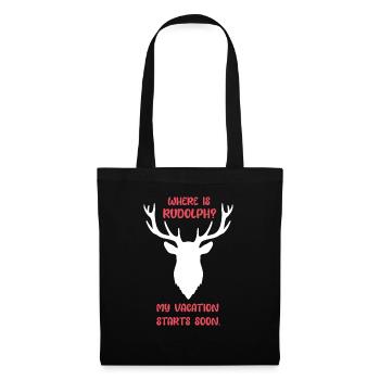 Où est Rudolph? Mes vacances commencent bientôt. - Sac en tissu - noir - Devant
