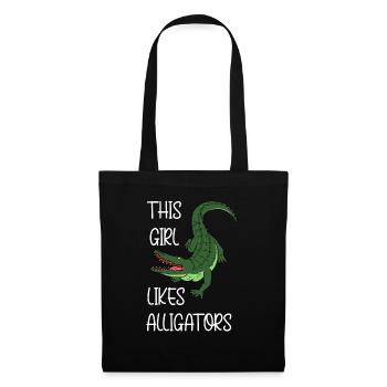 Une fille aime les reptiles, les mignons - Sac en tissu - noir - Devant