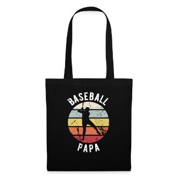 Retro Vintage - Sports Fan - Funny Baseball Papa - Tote Bag - black - Front