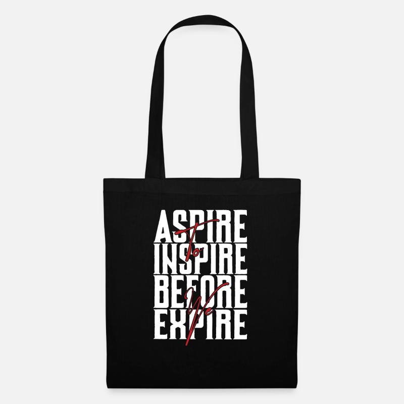 Aspire Before Expire weiss - Stoffbeutel - Schwarz