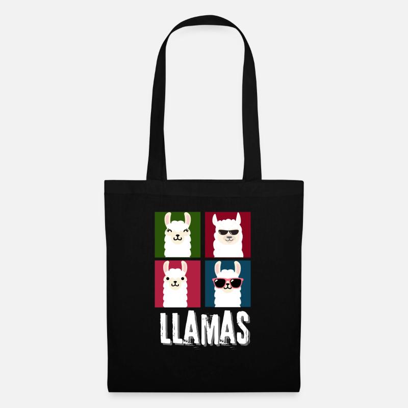 llamas - Sac en tissu - noir