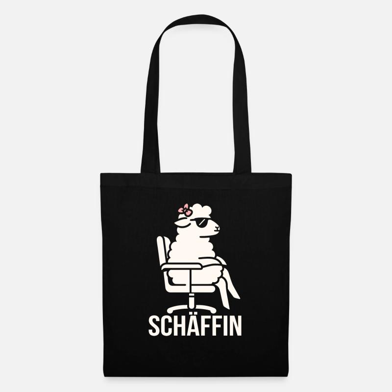 Chef Chefin Schaf Geschenk Schäfin Spruch - Stoffbeutel - Schwarz