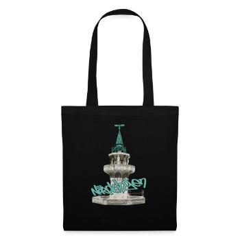 Kriegerbrunnen // Nördlingen // Illustration - Stoffbeutel - Schwarz - Vorne