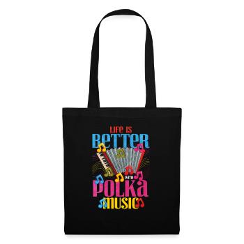 Accordéon Polka musique cadeau - Sac en tissu - noir - Devant