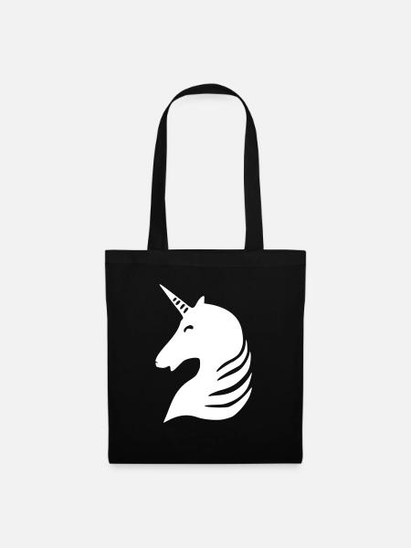 einhorn silhouette - Stoffbeutel - Schwarz
