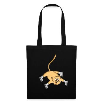 Cadeau de chat de débutant de patins à roulettes alignées - Sac en tissu - noir - Devant