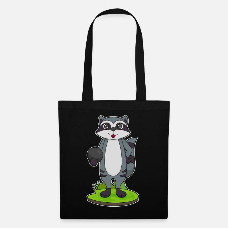 Waschbär Bowling Bowlingkugel - Stoffbeutel - Schwarz