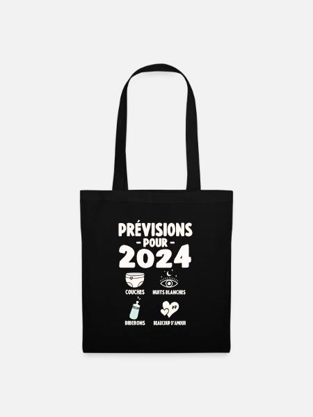 Prévisions Pour 2024 Cadeau De Grossesse 2024 - Sac en tissu - noir