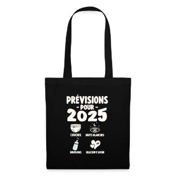 Prévisions Pour 2025 Cadeau De Grossesse 2025 - Sac en tissu - noir - Devant